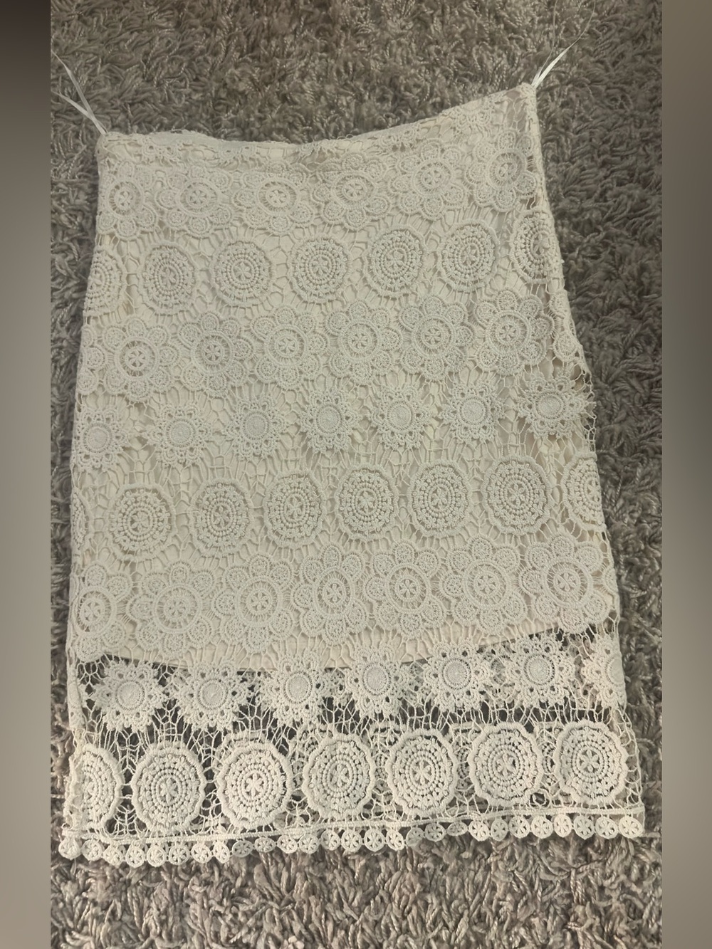 NWT- Solitaire Crochet Lace Skirt in Cream